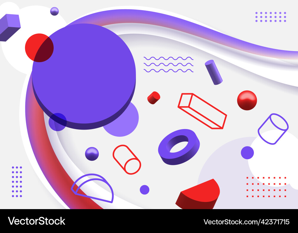 Abstract 3d geometric elements sparse pattern vector image