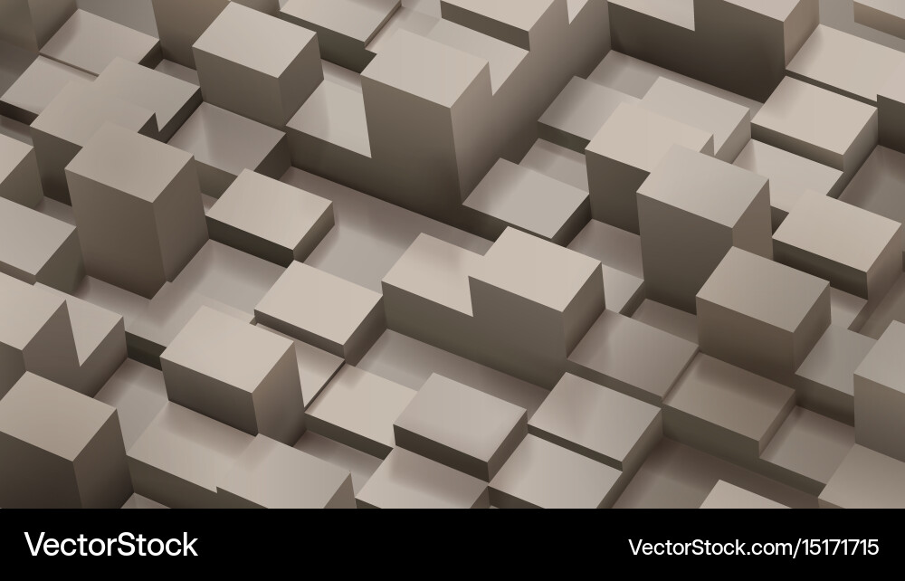 Abstract background of cubes and parallelepipeds vector image