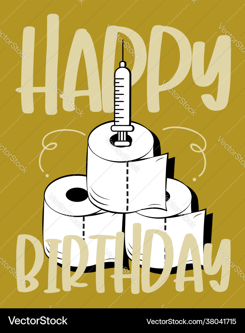 Alles Gute zum Geburtstag Toilettenpapierkuchen Alles Gute zum Geburtstag Toilettenpapierkuchen vektorbild