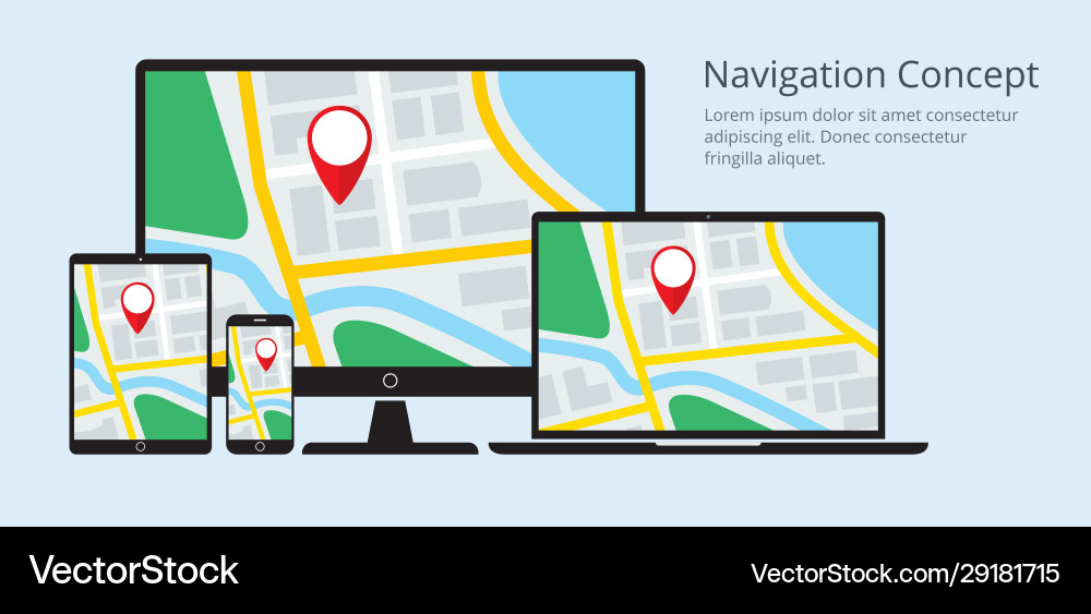 Antwort Navigation Karte App vektorbild