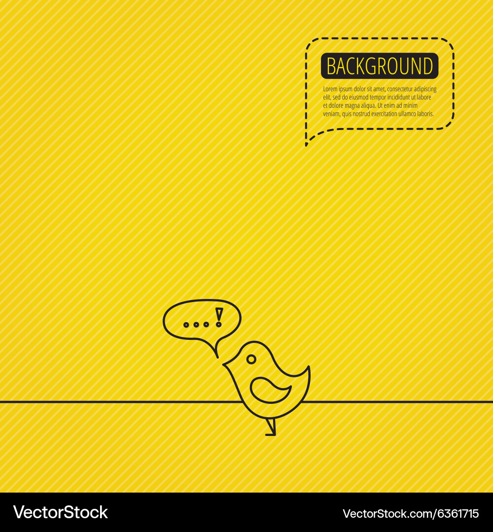 Bird with speech bubble icon short messages Vector Image
