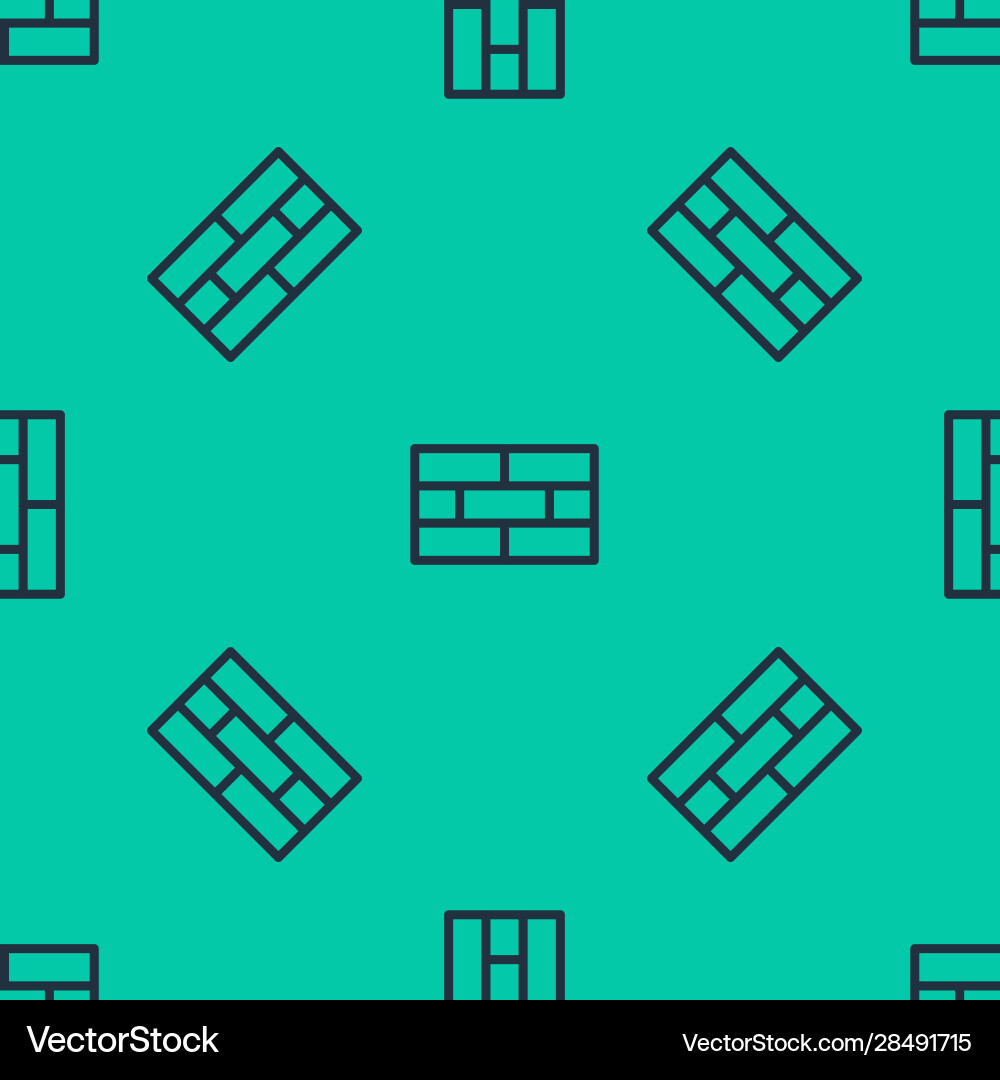 Blue line bricks icon isolated seamless pattern Vector Image