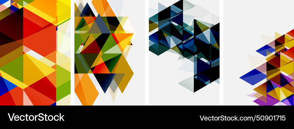 Colorful bright triangles with various colors Vector Image