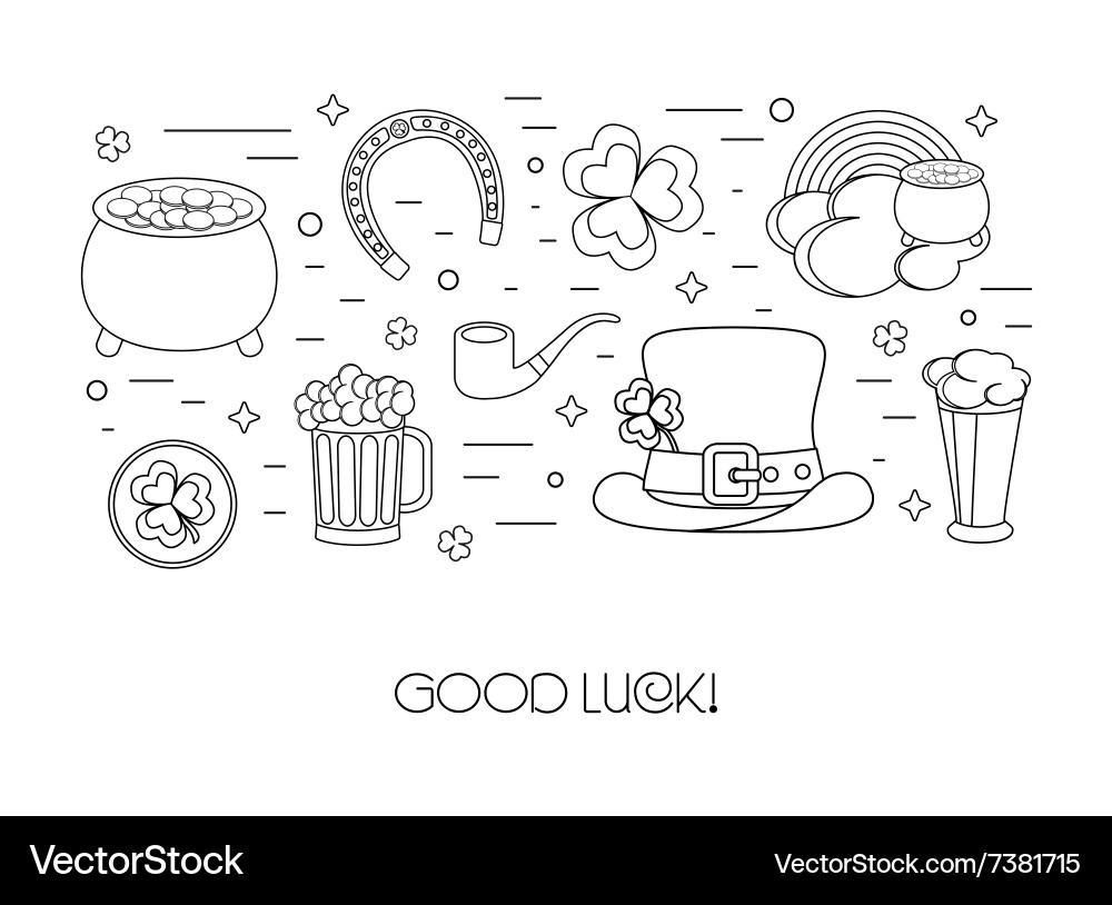 Concept from linear icons for patricks day flat Vector Image