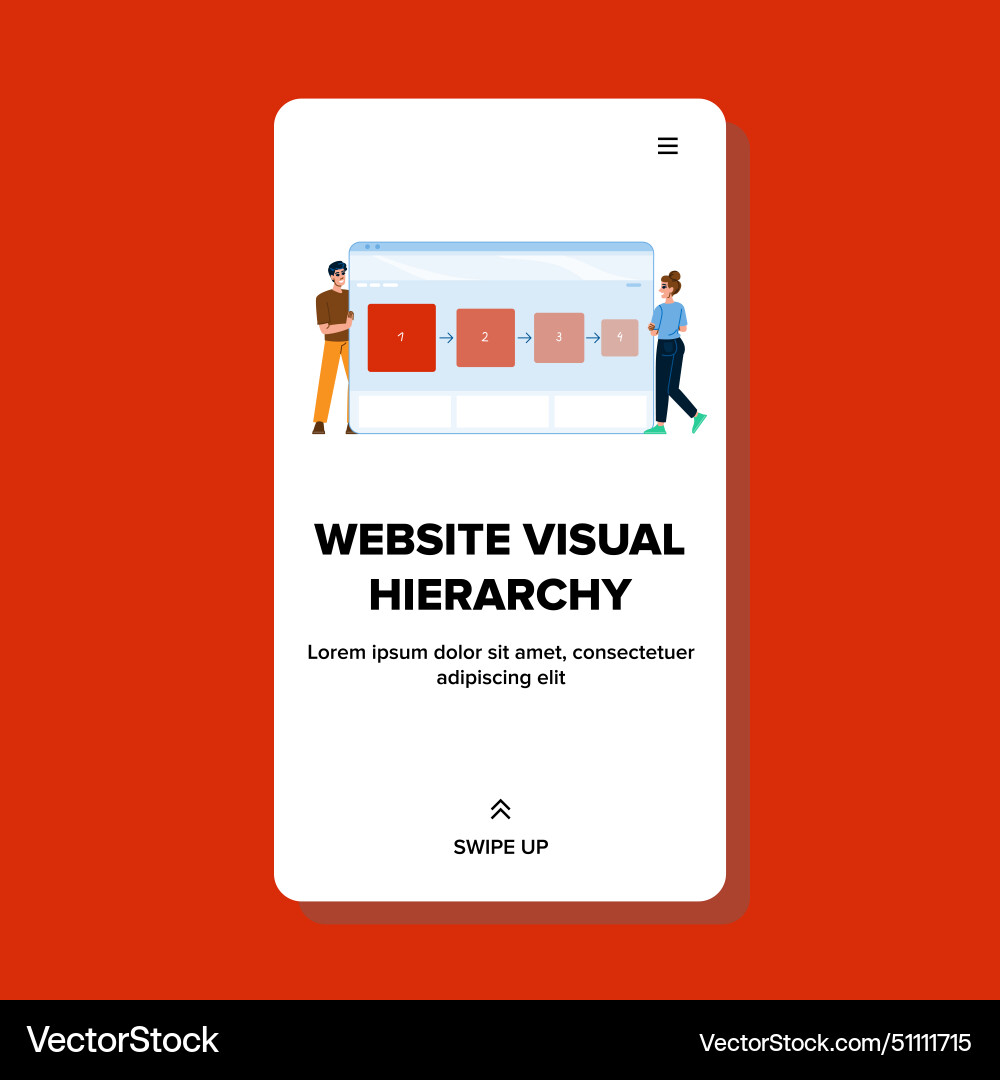 Content website visual hierarchy Vector Image