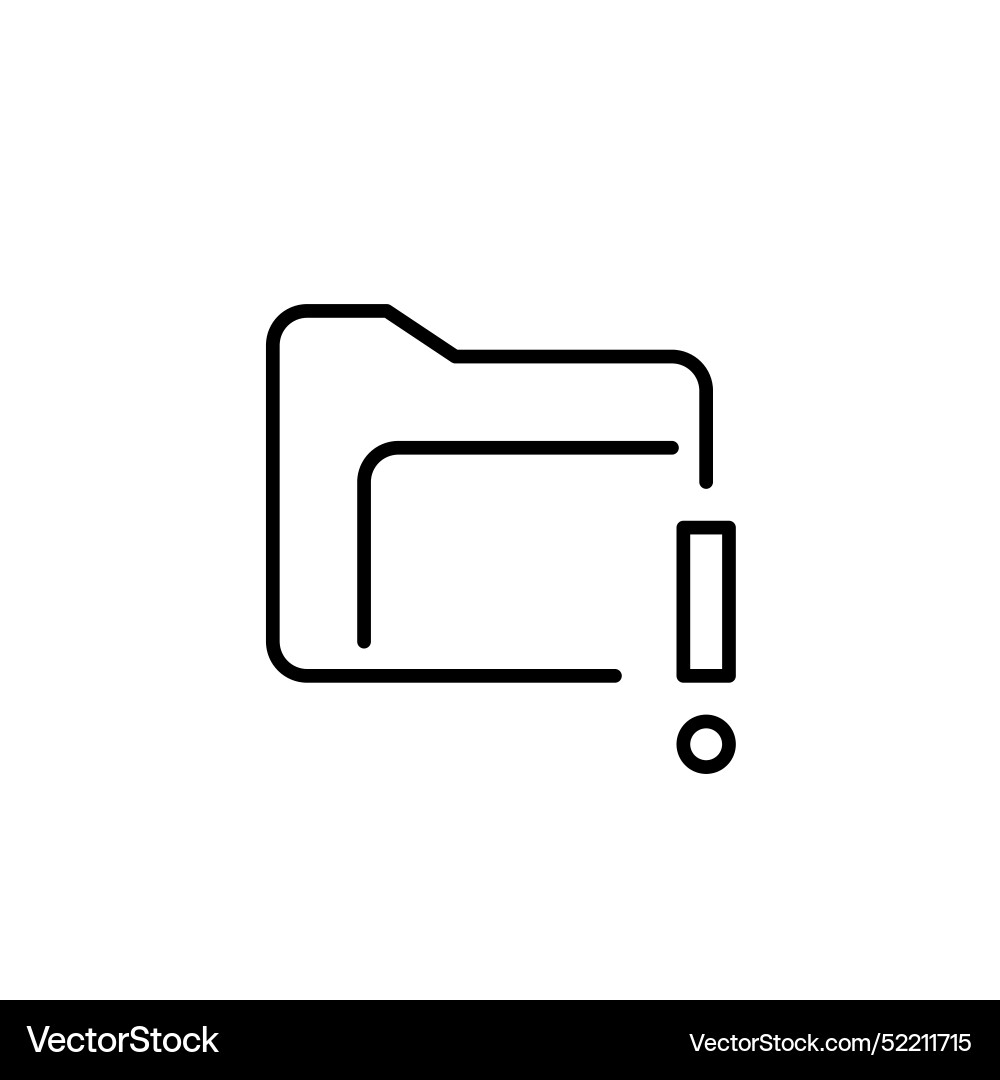File folder and exclamation mark system data File folder and exclamation mark system data vector image