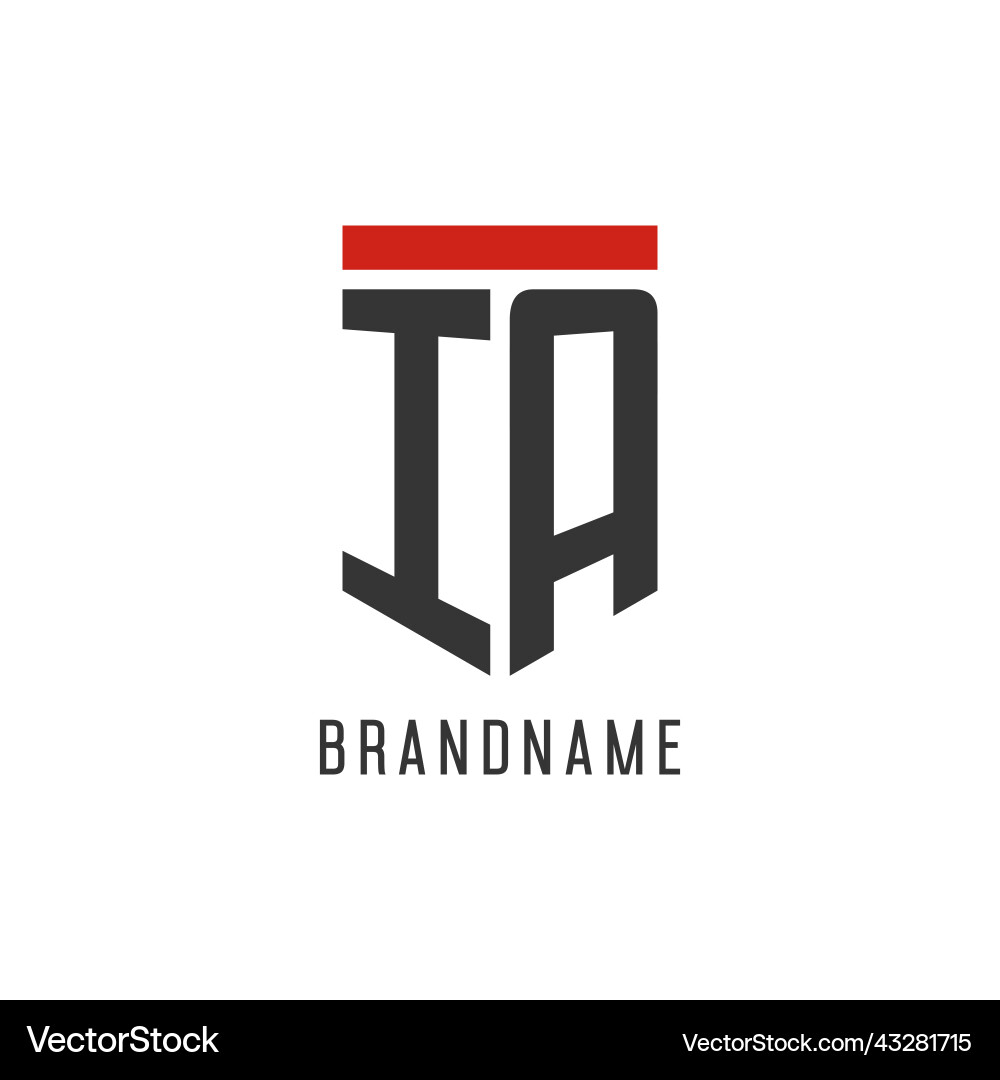 Ia initial esport logo with simple shield design Vector Image