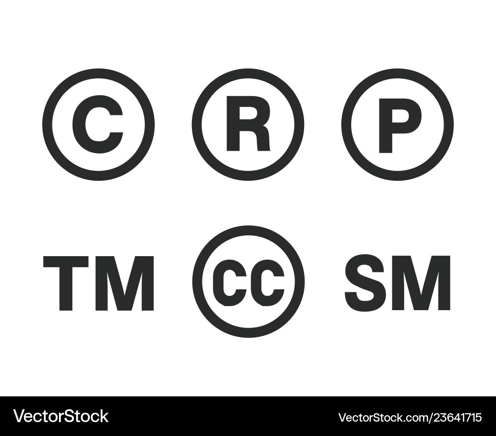 Intellectual Property Symbols Vector Image
