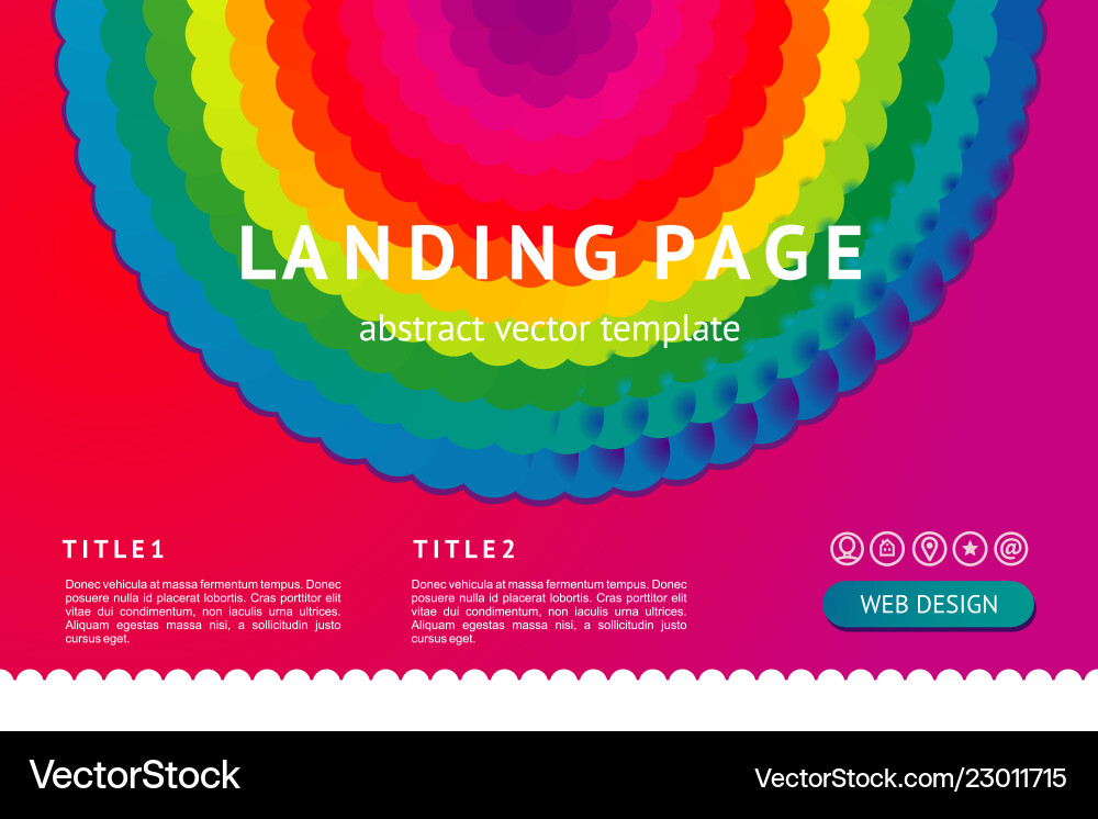 Landing page with abstract geometric element web Landing page with abstract geometric element web vector image