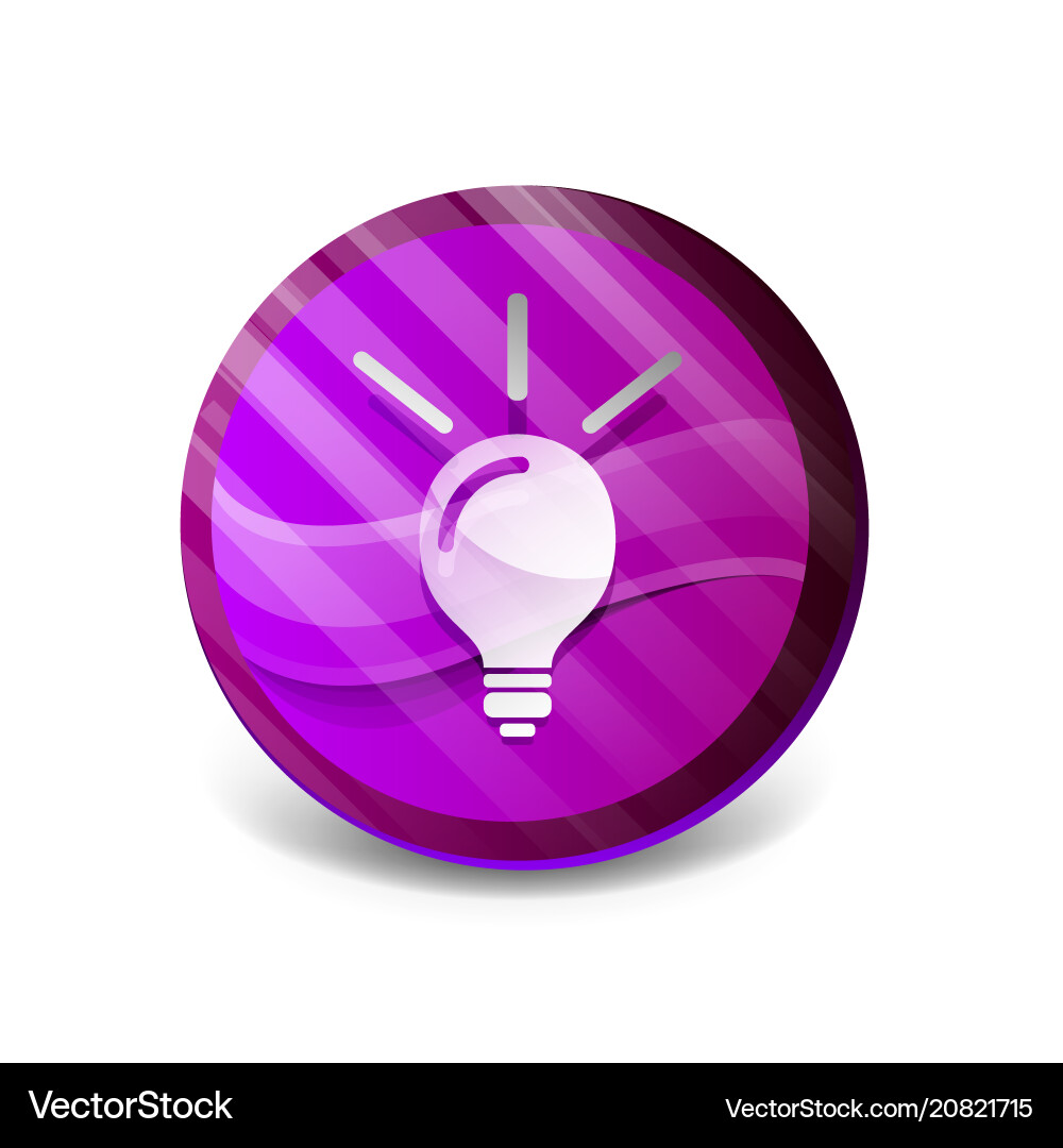 Light bulb new idea concept web button Vector Image