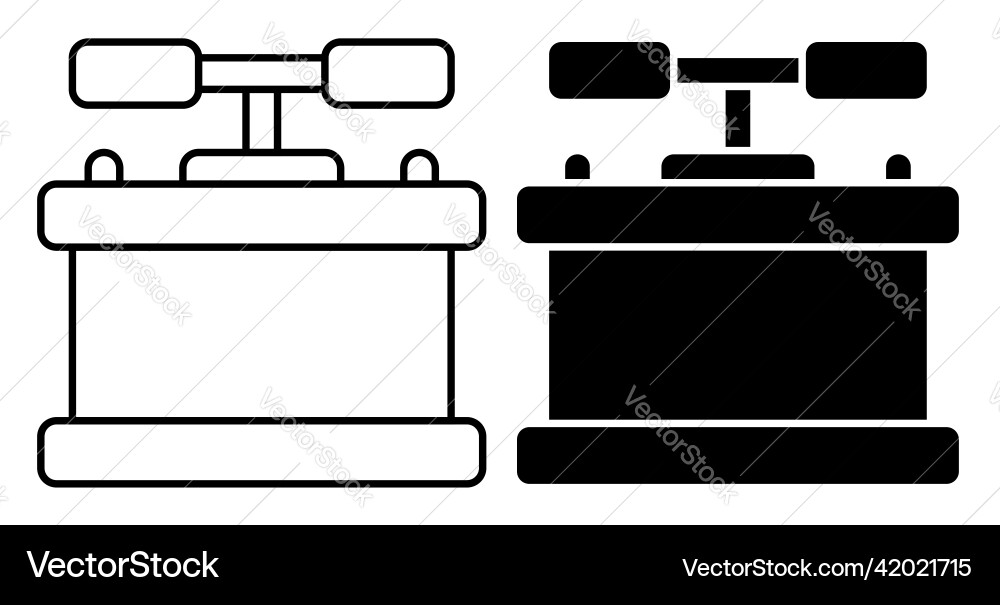 Linear icon box with handles for detonating Vector Image