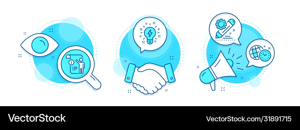 Manual doc project edit and time management icons Manual doc project edit and time management icons Vector Image