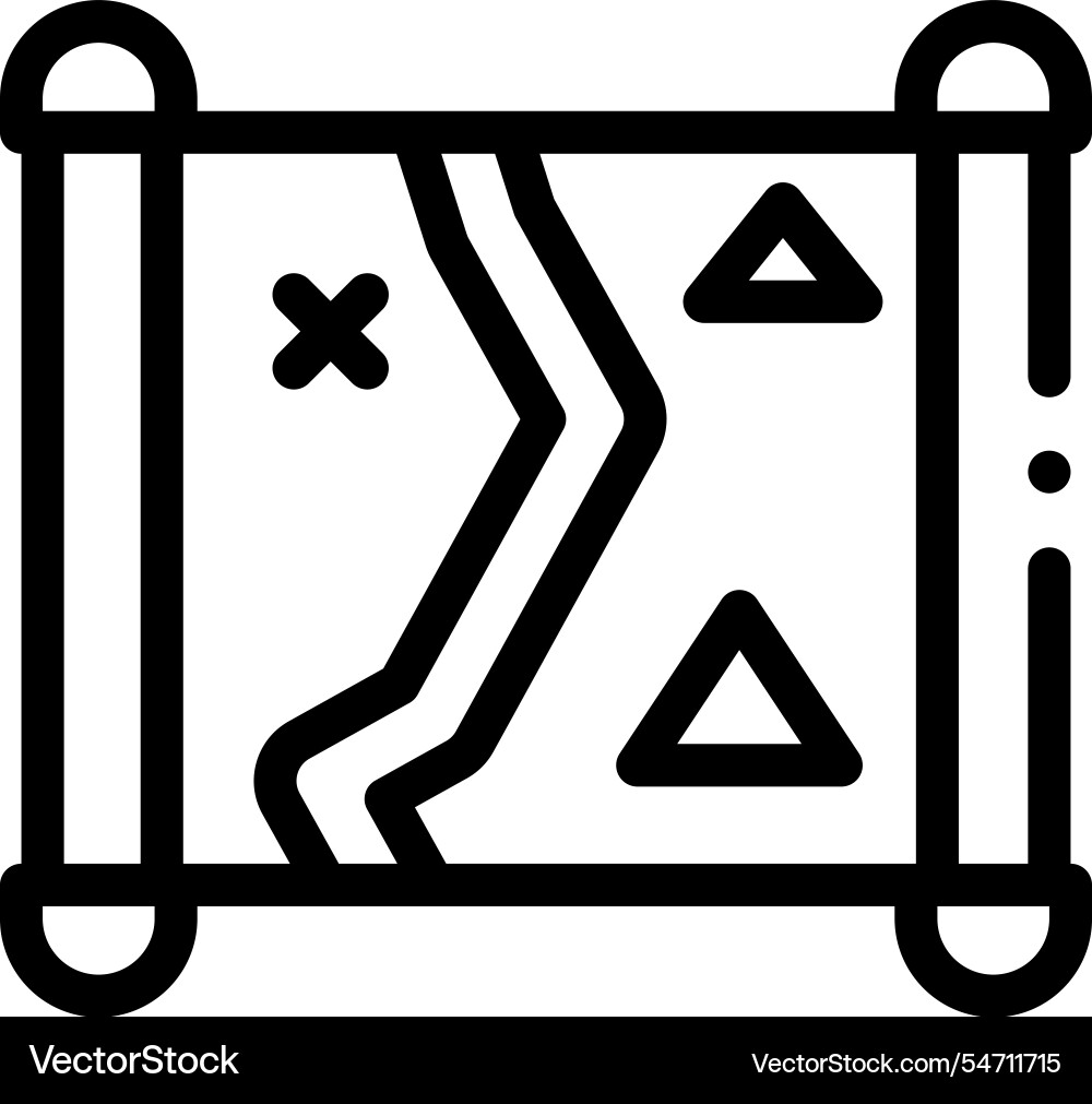 Map icon thin linear style design isolated Map icon thin linear style design isolated vector image