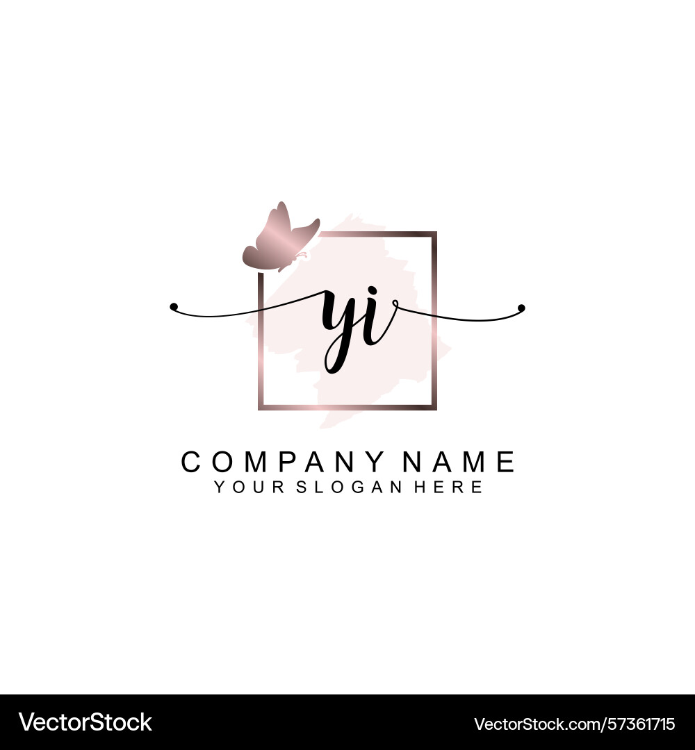 Minimalist handwritten yi initial logos with soft Minimalist handwritten yi initial logos with soft Vector Image