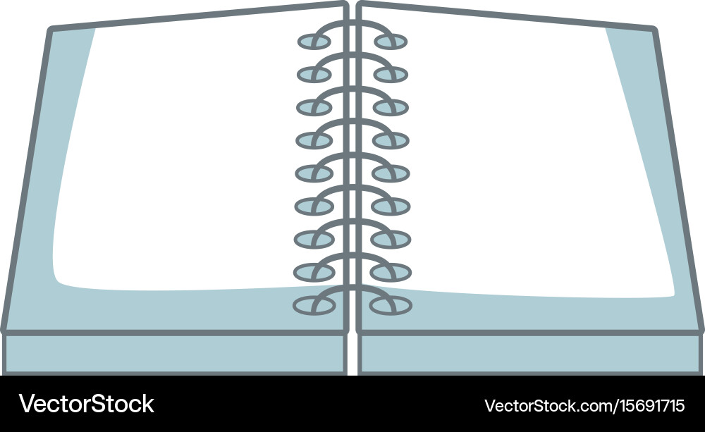 Open notebook spiral write supply work Vector Image