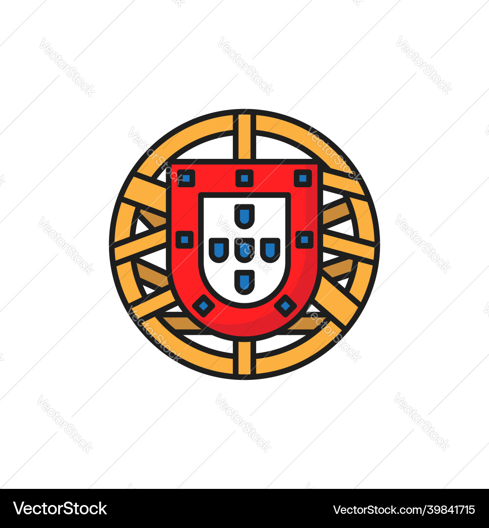 Portuguese shield isolated coat of arm portugal Portuguese shield isolated coat of arm portugal vector image