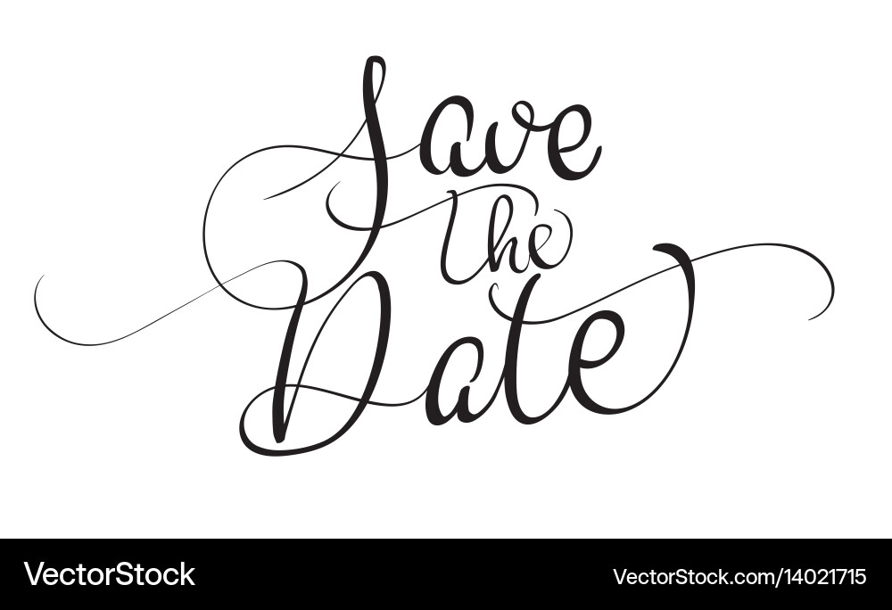 Save the Date Calligraphy Text vector image