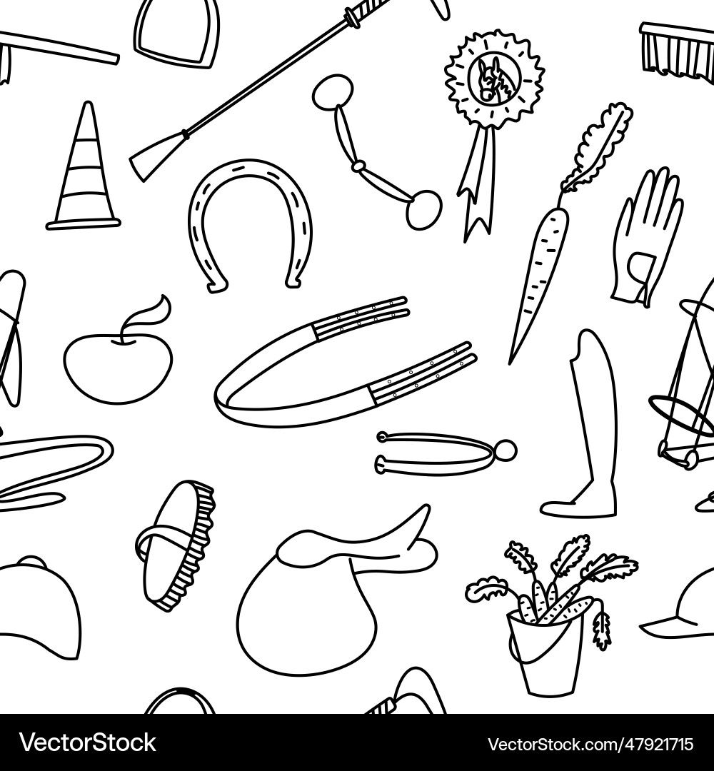 Seamless pattern with elements of equestrian Seamless pattern with elements of equestrian Vector Image