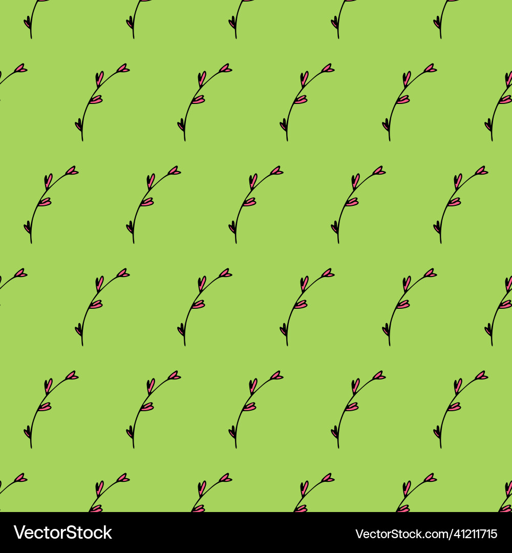 Seamless spring pattern with twigs and leaves Seamless spring pattern with twigs and leaves Vector Image