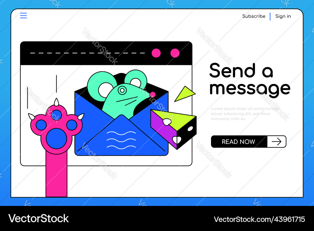 Send a message - colorful flat design style banner Send a message - colorful flat design style banner Vector Image