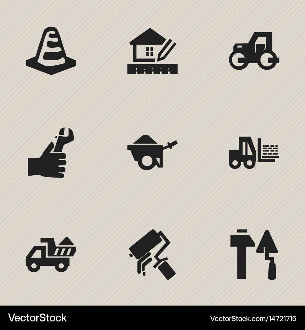 Set of 9 editable structure icons includes Vector Image
