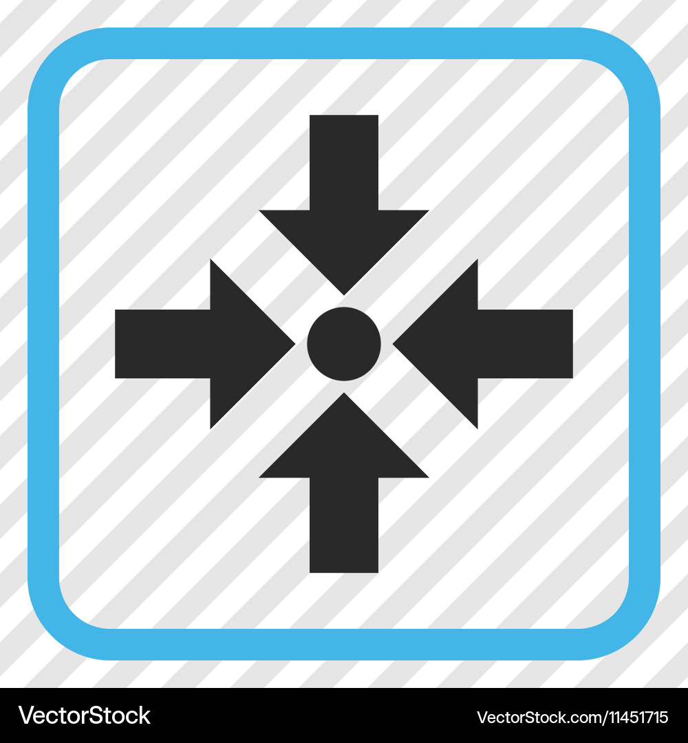 Shrink arrows icon in a frame Vector Image