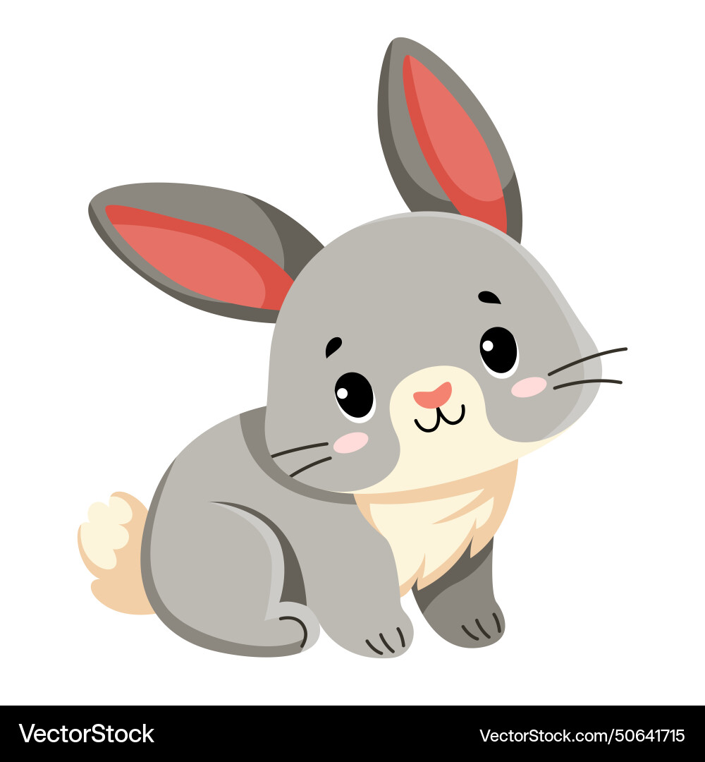 Smiling gray rabbit Smiling gray rabbit vector image