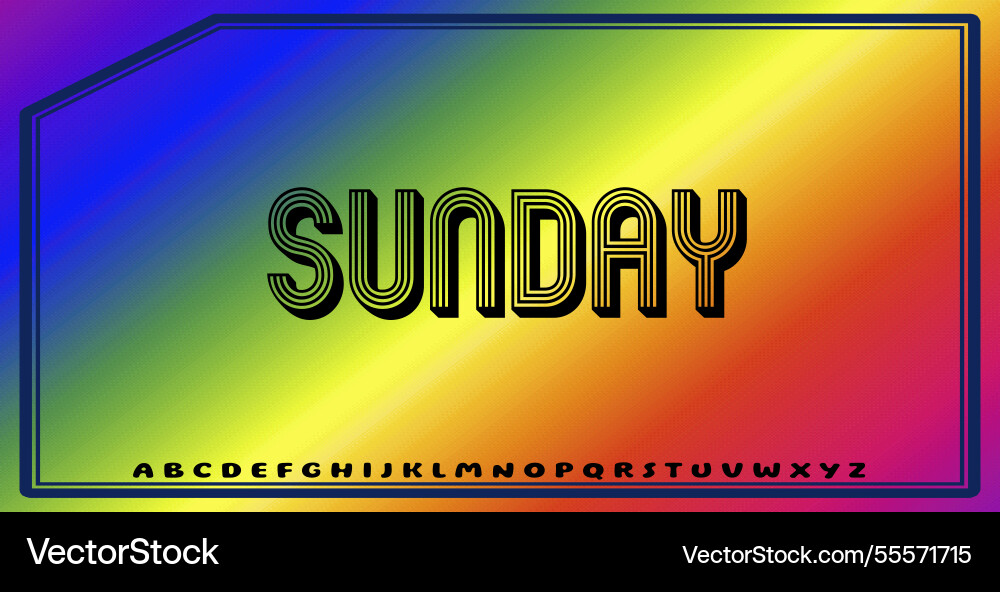 Text effects with editable colors and abstract Vector Image