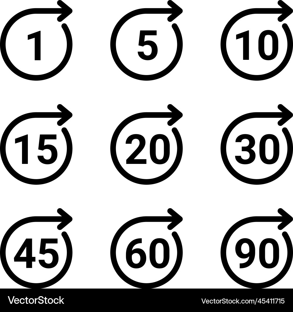 Time and clock countdown timer of circle arrow Vector Image