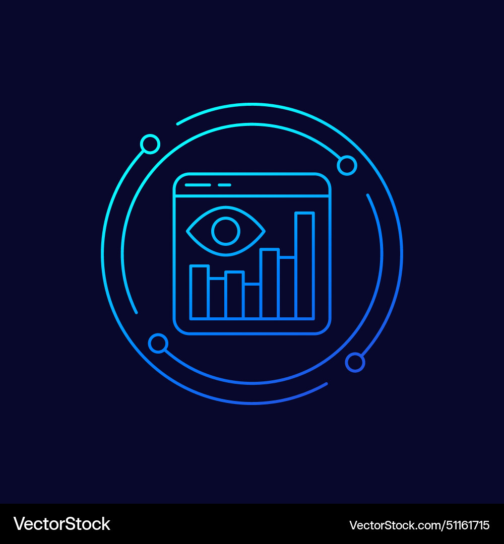 Views analytics icon linear design Vector Image