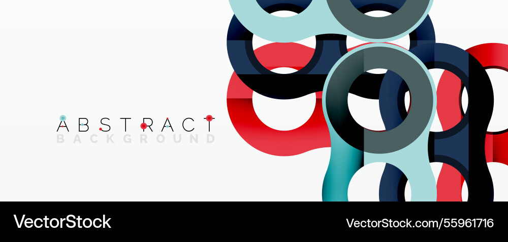 Abstract composition with intertwined circular vector image