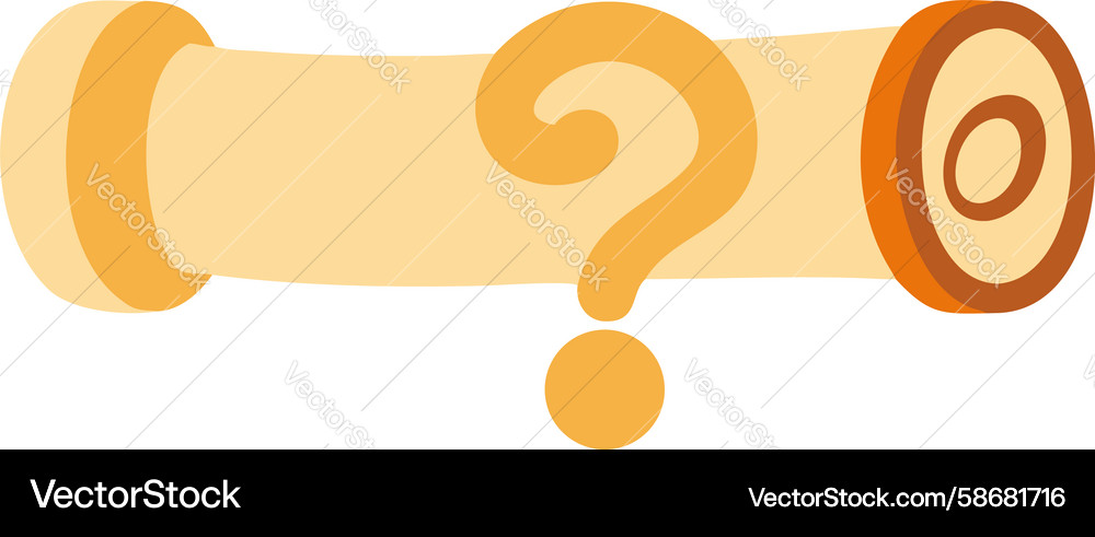 Ancient scroll with question mark for historical Vector Image