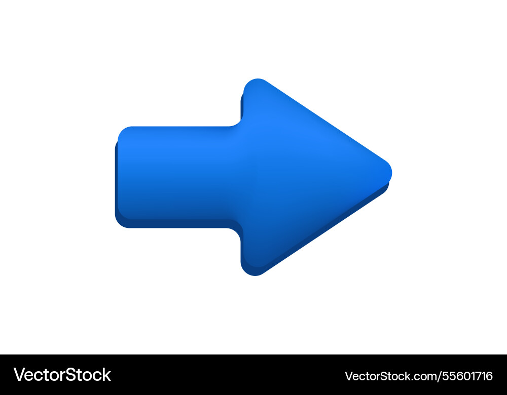 Blue arrow pointing right for navigation vector image