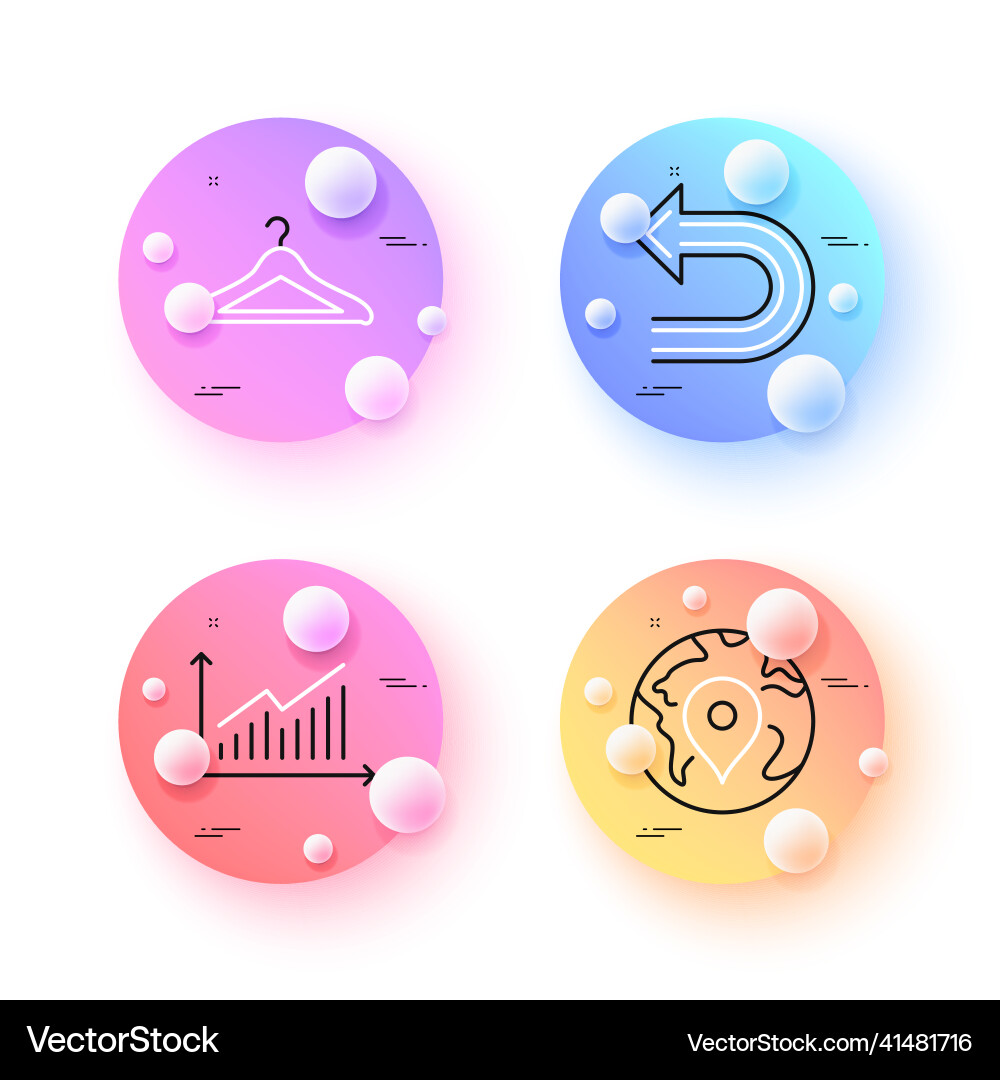 Cloakroom undo and graph minimal line icons Cloakroom undo and graph minimal line icons vector image