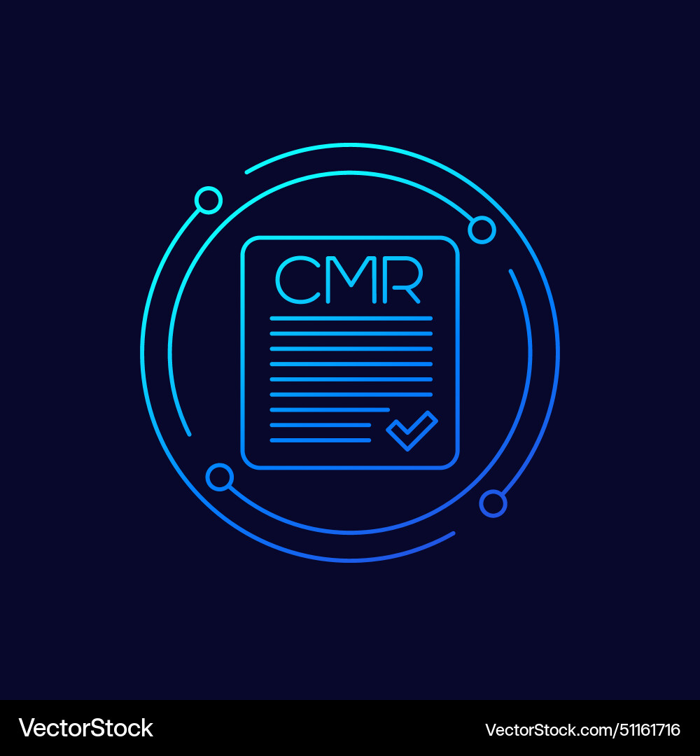Cmr document icon linear design Vector Image