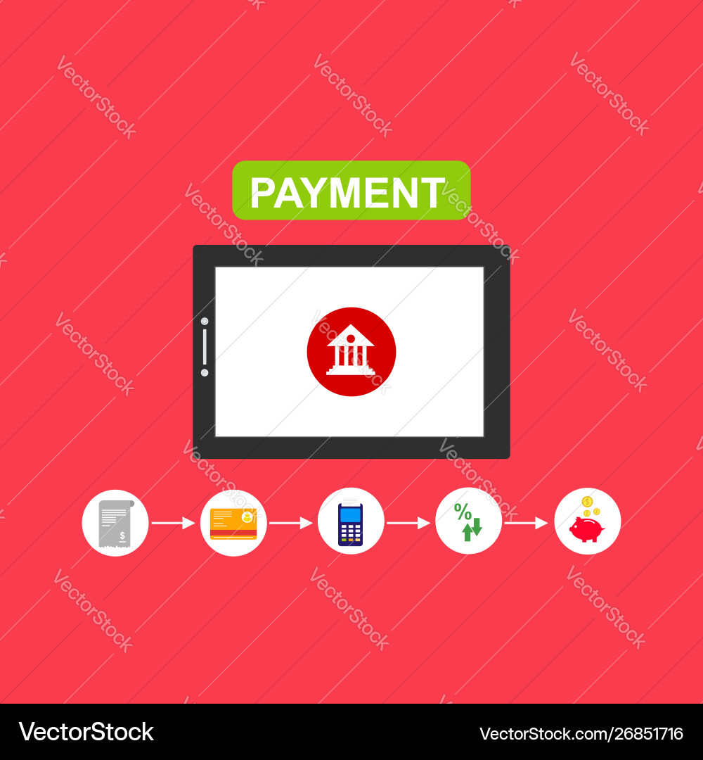 Concept online and mobile payments for web page Concept online and mobile payments for web page vector image