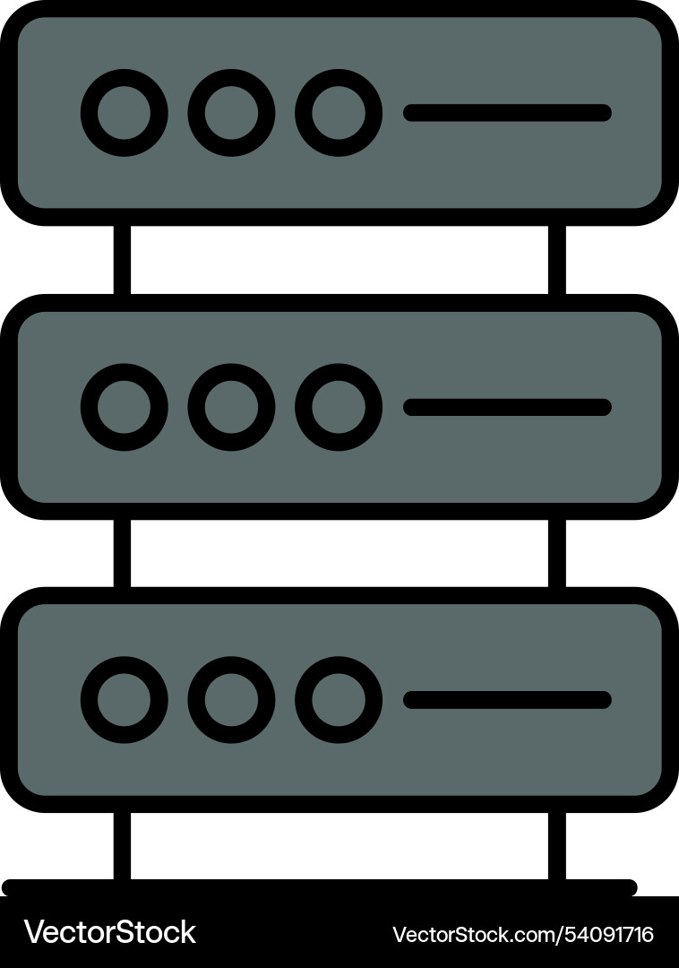 Database line filled icon design vector image