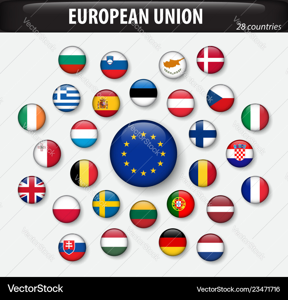 European Union Flags vector image