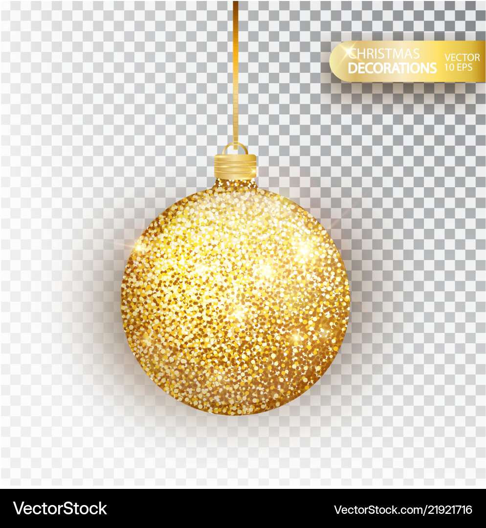 Golden glitter christmas bauble Golden glitter christmas bauble vector image