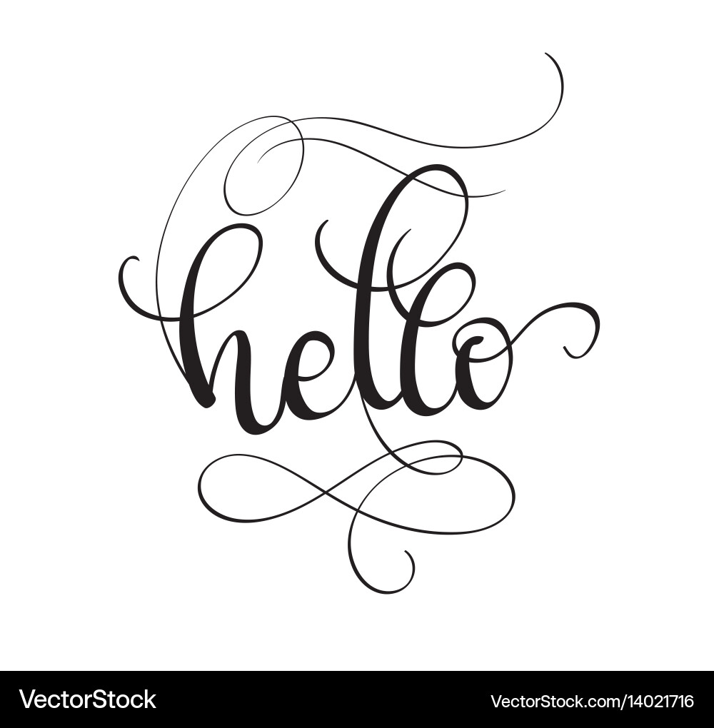 Hello text isolated on white background Royalty Free Vector