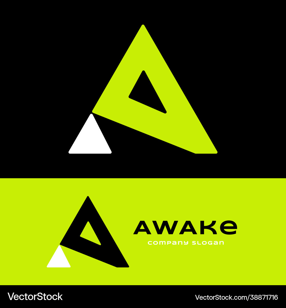Initial a logo design triangle with arrow symbol Vector Image