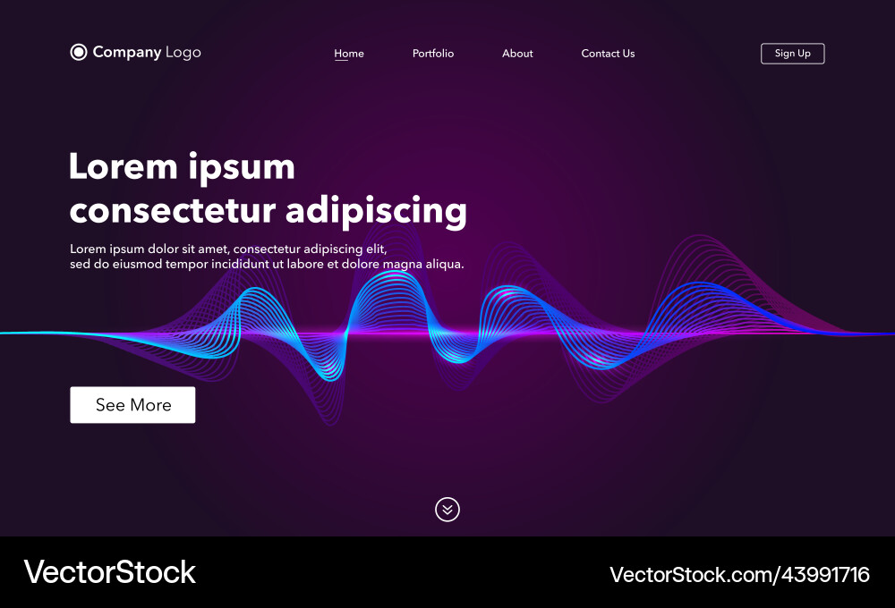 Landing page abstract background website template Landing page abstract background website template vector image