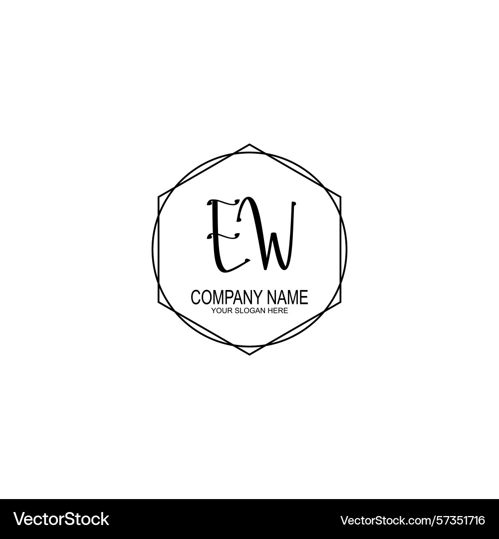 Minimalist handwritten ew initial logos with soft Vector Image