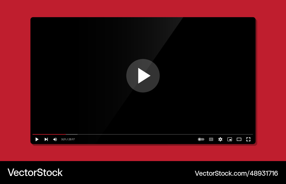 Modern video player interface Modern video player interface vector image