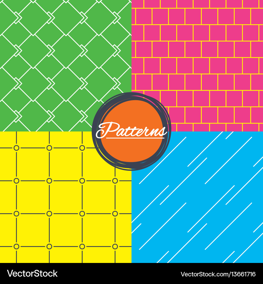 Mosaic diagonal lines and grid textures Mosaic diagonal lines and grid textures vector image