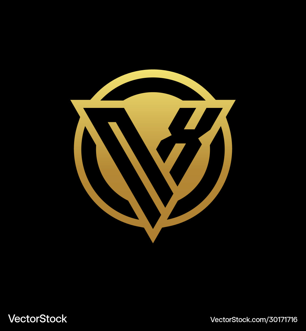 Nx logo monogram with triangle shape and circle Vector Image