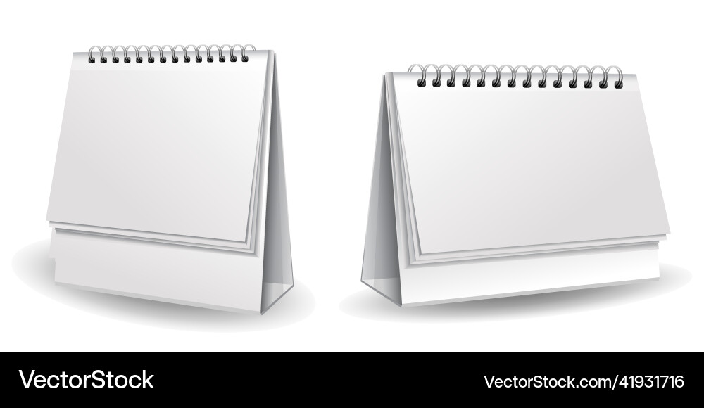 Realistic paper calendar blank empty side Realistic paper calendar blank empty side vector image