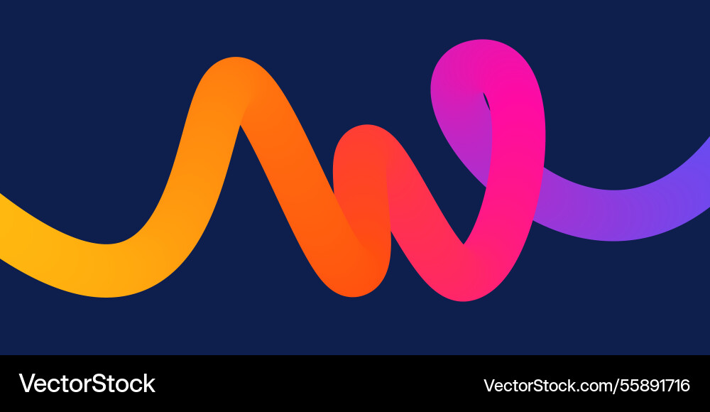 Template with colorful gradient squiggles shapes vector image