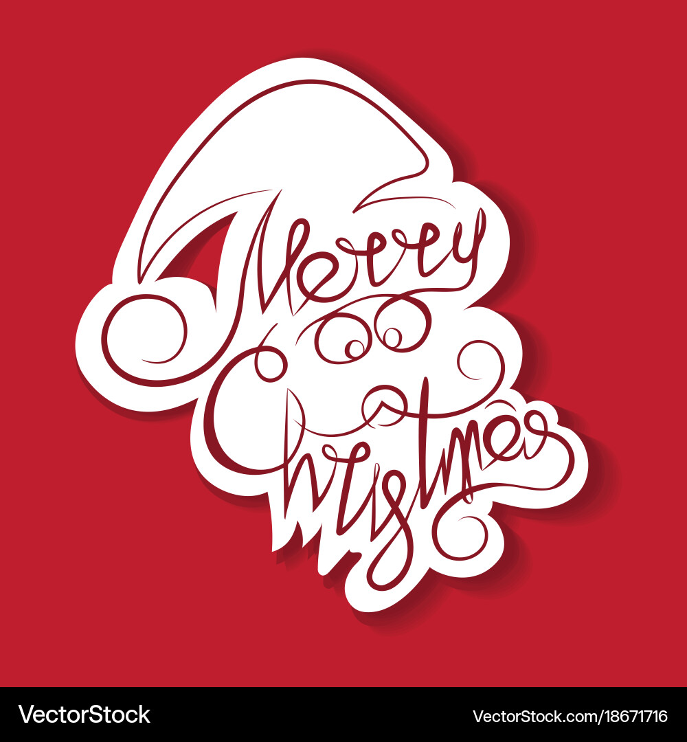 Text and curls in the form of santa claus vector image