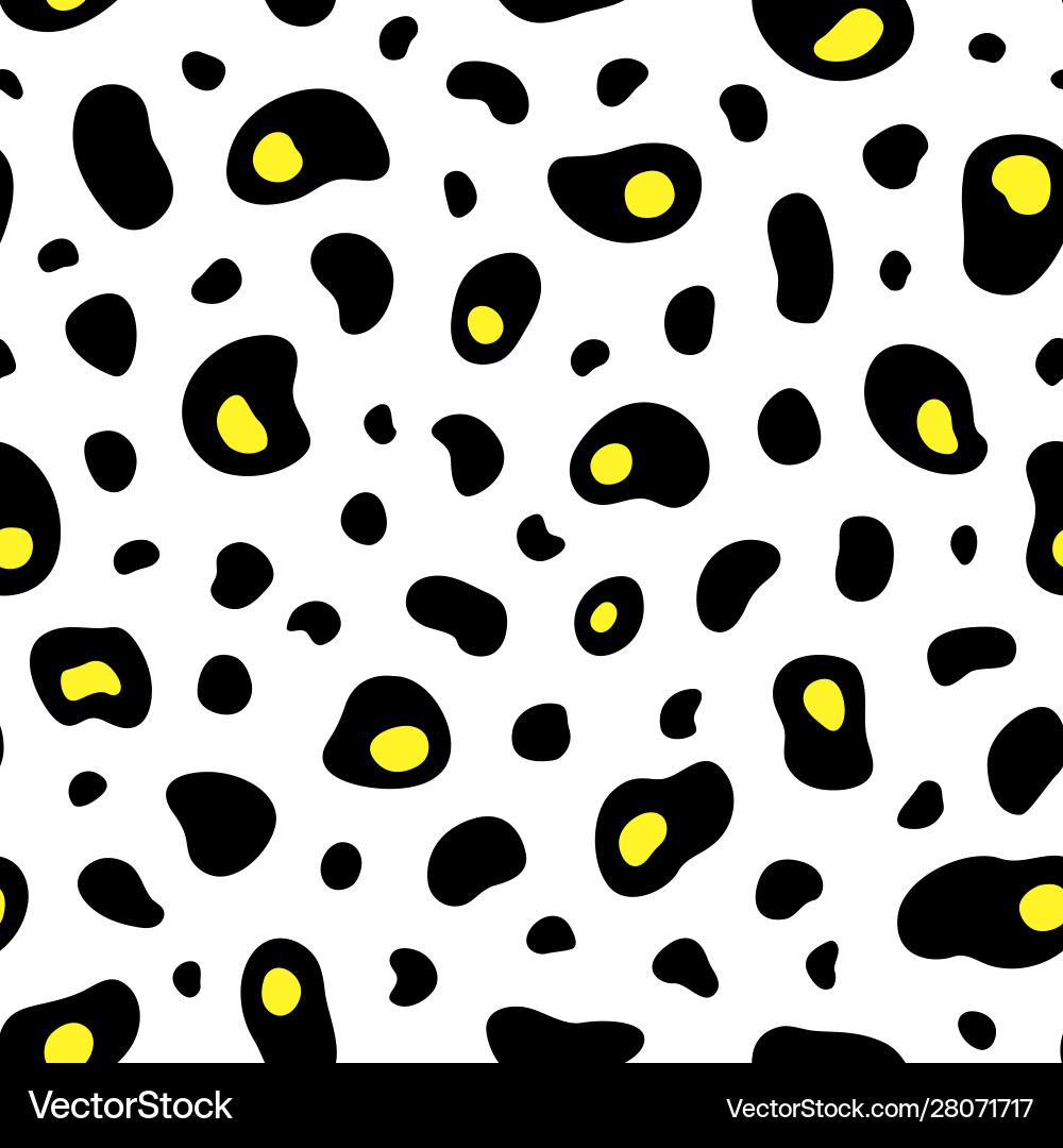 Abstract black and yellow blob shape pattern vector image